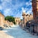 A stone road lined with ancient ruins